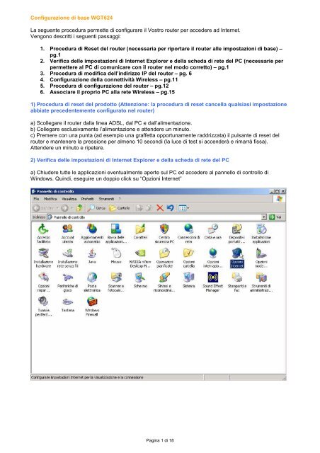 Configurazione di base WGT624 - Netgear