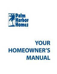 Homeowner's Manual - Palm Harbor Homes