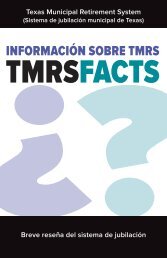 INFORMACIÓN SOBRE TMRS - Texas Municipal Retirement System