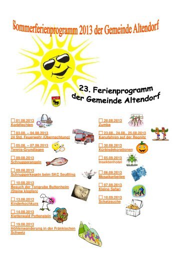 Ferienprogramm - Gemeinde Altendorf
