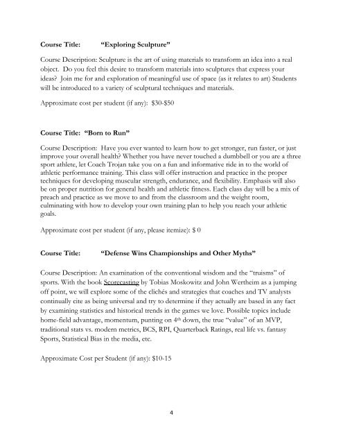 Winterm 2014: On-Campus Course Catalog ... - Cannon School