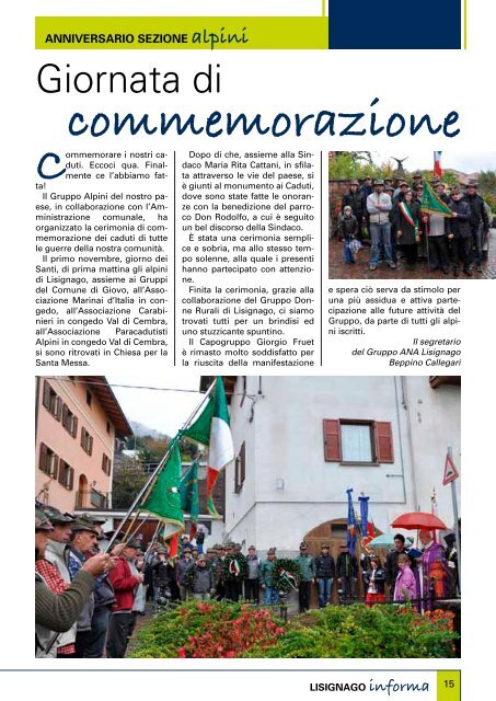 DICEMBRE 2012 - Comune di Lisignago