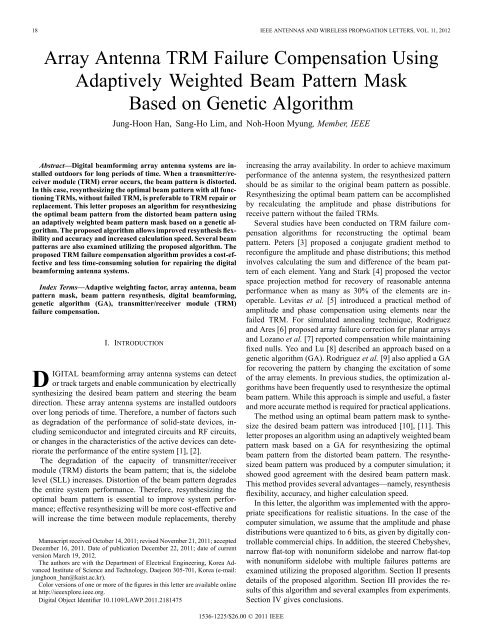 Array Antenna TRM Failure Compensation Using ... - IEEE Xplore