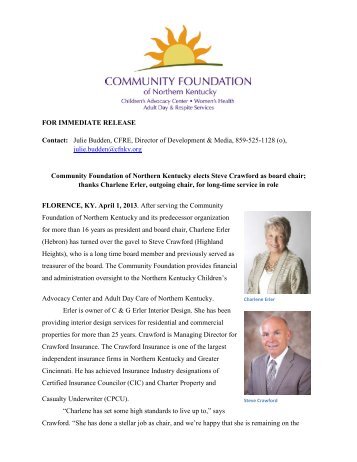 Community Foundation elects Steve Crawford as new ... - CFNKY