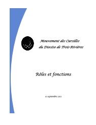 RÃ´les et fonctions - Mouvement des Cursillos Francophones