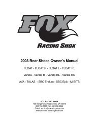 2003 Rear Shock Owner's Manual - Birota