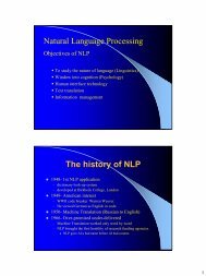 Natural Language Processing The history of NLP