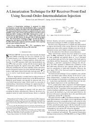 A linearization technique for RF receiver front-end using second ...