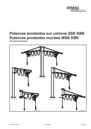 Potences pivotantes sur colonne et murales KBK : donnÃ©es ...