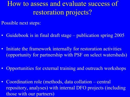 How do we assess and evaluate success of Habitat Restoration ...