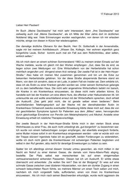 Brief an Waldemar Paulsen - Waldemar Paulsen – Meine Davidwache