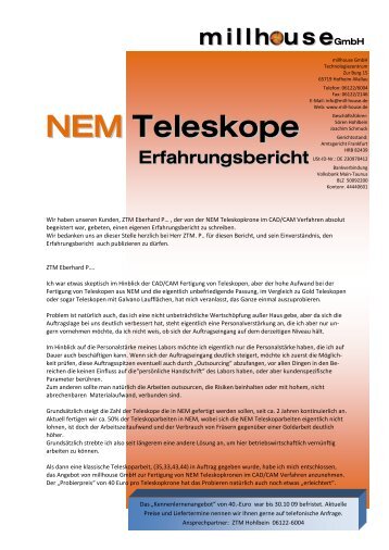 NEM Teleskope - millhouse GmbH