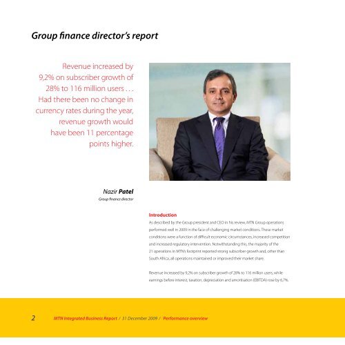 Group finance director's report continued - MTN Group