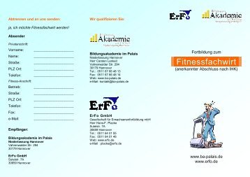 Infomationsflyer - Erfo Gmbh - geschult mit Erfolg!