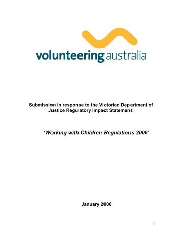 January 2006: Submission in Response to the Victorian Department ...