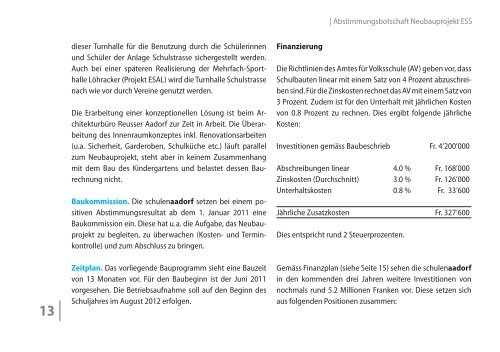 Botschaft - Schulen Aadorf