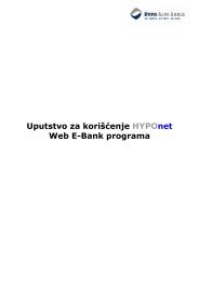 Uputstvo za koriÅ¡Äenje HYPOnet Web E-Bank ... - Hypo Alpe-Adria