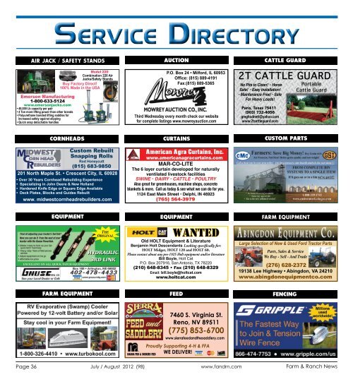 Visit Us Online At: www.fandrn.com - Farm and Ranch News