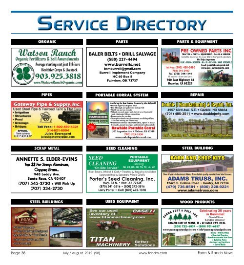 Visit Us Online At: www.fandrn.com - Farm and Ranch News