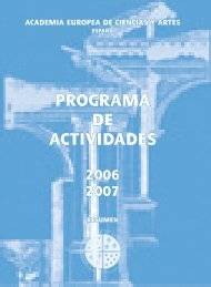 programa de actividades - Academia Europea de Ciencias y Artes