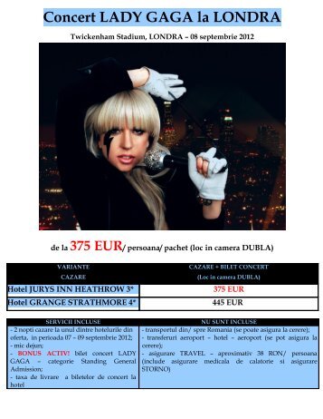 Concert LADY GAGA la LONDRA - Activ Tours ERP