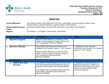 Minutes - Alberta Health Services