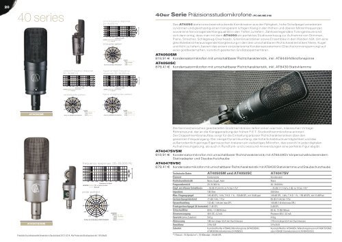 Produktkatalog I Deutschland I Ã¢Â‚Â¬ - Audio-Technica