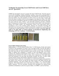 Technology for preparing Green Chili Powder and Green ... - CIPHET