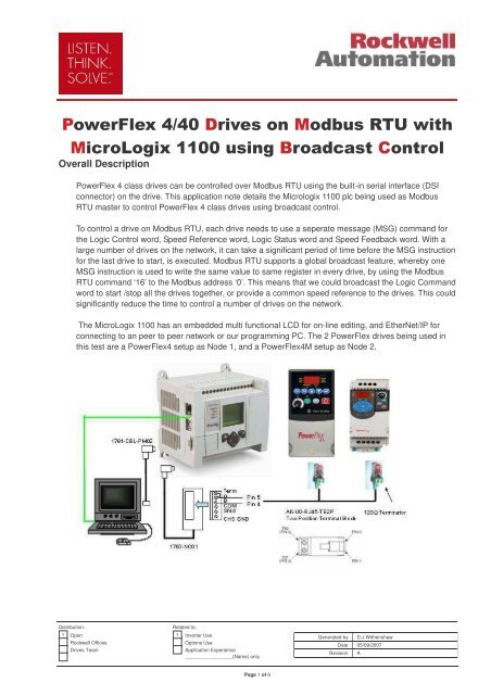 PowerFlex 4_40 with MicroLogix1100 on ModbusRTU_broadcast