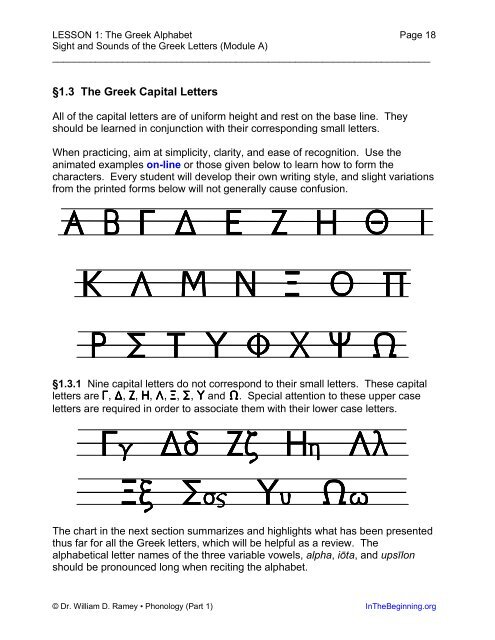 Greek Alphabet Chart