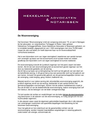 De Woonvereniging - Hekkelman Advocaten & Notarissen