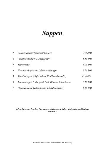 Suppen - Hotel und Restaurant â