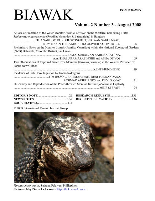 Volume 2 Number 3 - International Varanid Interest Group