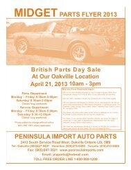 MG Midget Parts Flyer - Peninsula Imported Cars / Ducati