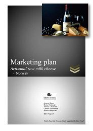 Marketing plan Artisanal raw milk cheese - Slow Food Nederland