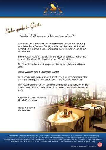 Herzlich Willkommen im Ã¢ÂÂRestaurant zum LÃÂ¶wenÃ¢ÂÂ! - Hotel Bodensee