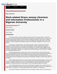 Work-related Stress among Librarians and Information Professionals ...