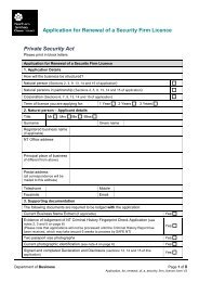 Application for Renewal of a Security Firm Licence - Department of ...