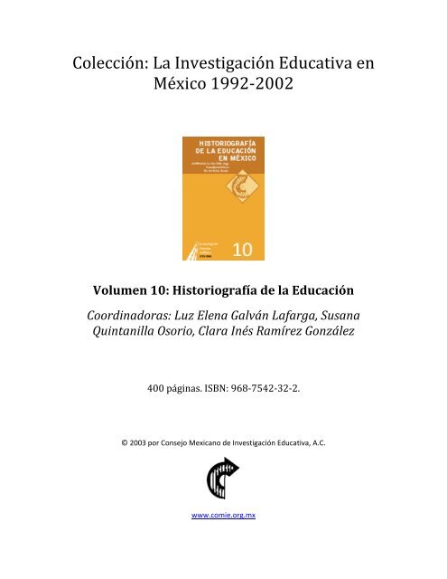 Texto completo - Consejo Mexicano de InvestigaciÃ³n Educativa, AC
