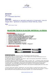 relazione tecnica su alcuni materiali in prova - Avalco Travel