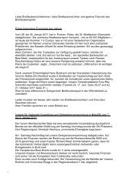 Jahresbericht Nell 2011 - Schweizerischer Brieftaubensport-Verband
