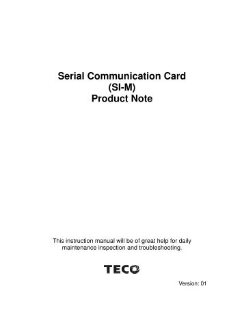 Serial Communication Card (SI-M) Product Note