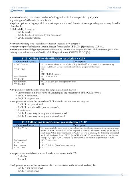 AT Commands Manual - Teltonika