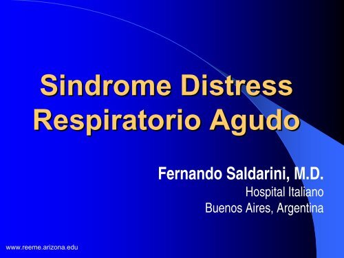 Sindrome distress respiratorio agudo - Reeme.arizona.edu