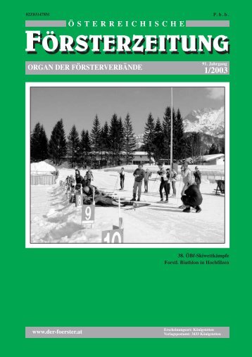 Ausgabe 1/2003 - Der Verband Ãsterreichischer FÃ¶rster