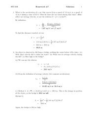 SCI 101 Homework #7 Solutions 1 1. What is the acceleration of a ...