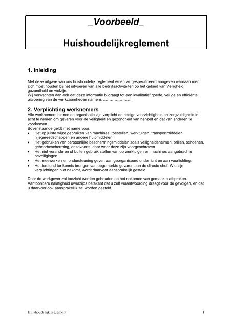 Voorbeeld huishoudelijk reglement (pdf) - Groen Grond en Infra