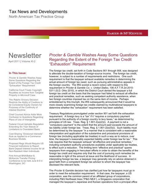 Procter Gamble Baker Mckenzie