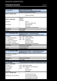 Konzertchronik - Liedertafel Basel