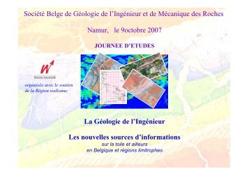 La Géologie de l'Ingénieur Les nouvelles sources d ... - sbgimr